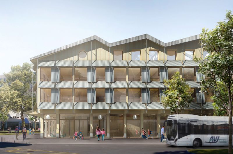 Espazium_espace numerique culture du bati batiment en bois construit de manière circulaire