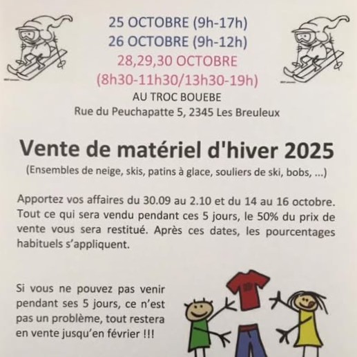 troc_matériel_hiver_oct2025 Vente de matériel hiver